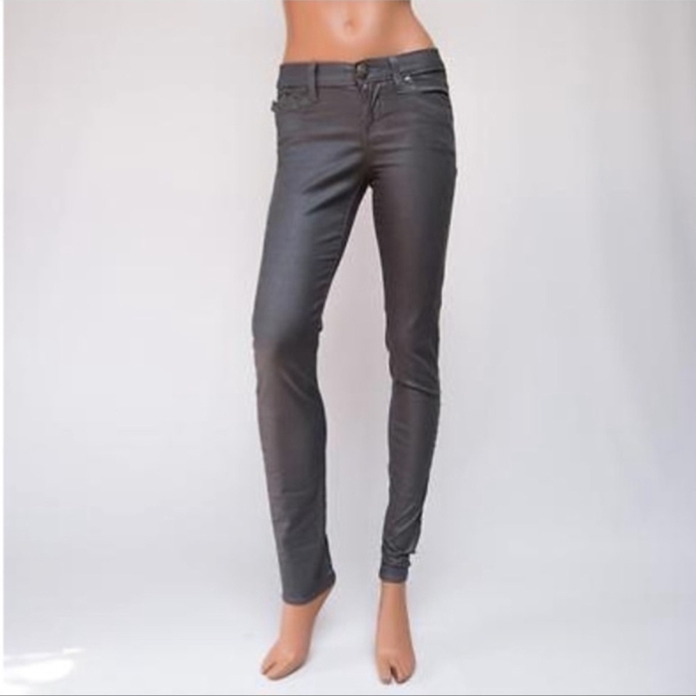 Rock & Republic Womens Gray Metallic Skinny Jeans 12